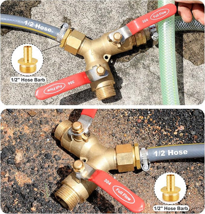 SIGURANTA 1/2“ male hose fittings - Brass GHT Thread Spigot Connector | Outdoor Water Hose Fitting for Sprinkler Gun Connection | Garden Hose End Adapter (1/2" MHT Barb Fitting 10PCS)