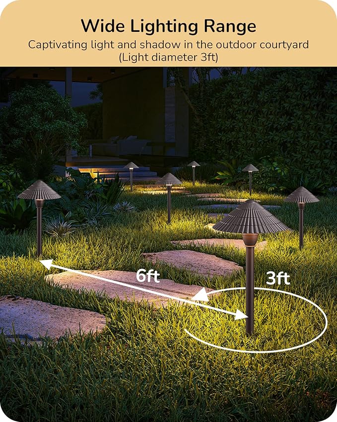 EDISHINE 5CCT Low Voltage Pathway Lights Wired, 2700K/3000K/3500K/4000K/5000K LED Landscape Path Lights, 12V 3W 160LM Waterproof Outdoor Landscape Lighting for Yard Garden Walkway, Aluminum, 4 Pack