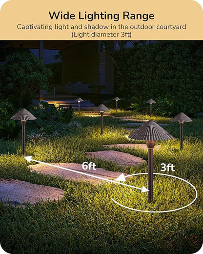 EDISHINE 5CCT Low Voltage Pathway Lights Wired, 2700K/3000K/3500K/4000K/5000K LED Landscape Path Lights, 12V 3W 160LM Waterproof Outdoor Landscape Lighting for Yard Garden Walkway, Aluminum, 4 Pack