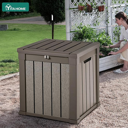 YITAHOME Deck Box | 51 Gallon Weatherproof Outdoor Storage Container for Patio Cushions, Pool Supplies, Garden Tools, Lockable Lid and Side