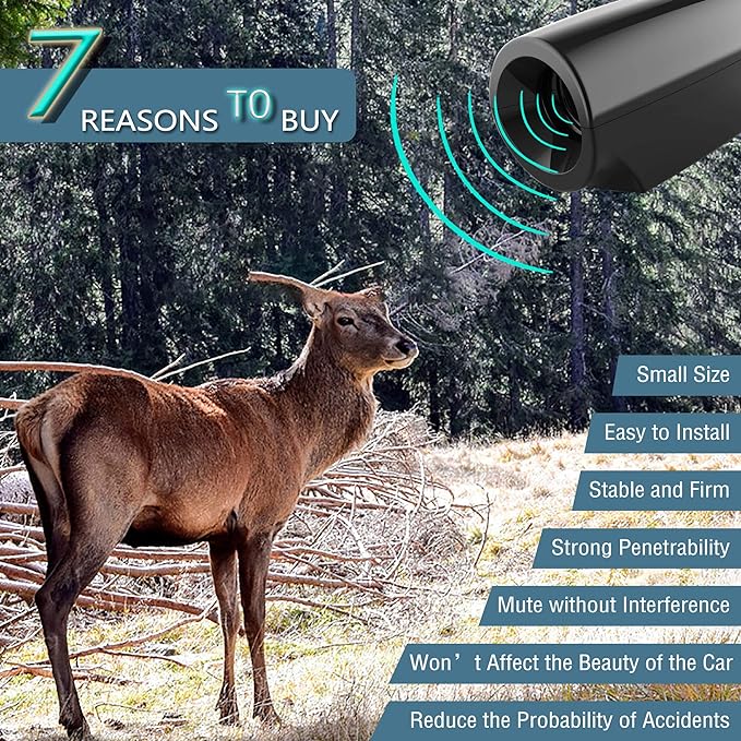 Elook Deer Warning Whistles Device for Car, Save Deer Whistle with Upgraded Acrylic Double-Sided Tape, Mini Size, 2 Pack (Patent Registered) | Save Deer,Acrylic Double-Sided Tape,Mini Size,Patent Registered