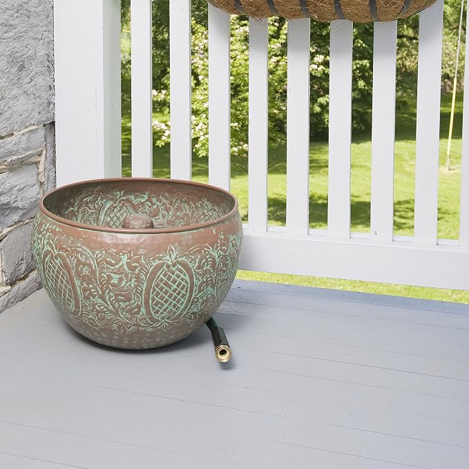 CobraCo – Decorative Hose Holder – 18 in. x 12 in. Powder‑Coated Steel with Copper Finish – For Garden Hose Storage | Outdoor Organization | Patio and Yard Décor