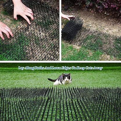 2 Pack 6.5ft Cat Scat Mat with Soft Spikes, 13ft Humane Indoor/Outdoor Cat Deterrent Strips for Garden Borders, Countertops & Furniture, 78" x 11" Each