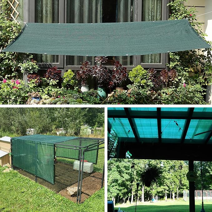 Shade Cloth, 14FT X 20FT 50% Green Outdoor Woven Sun Shade with Grommets, Durable Breathable Netting Shading Antifreezing for Patio, Garden, DIY Home, Plants Cover, Greenhouse, Dog Kennel