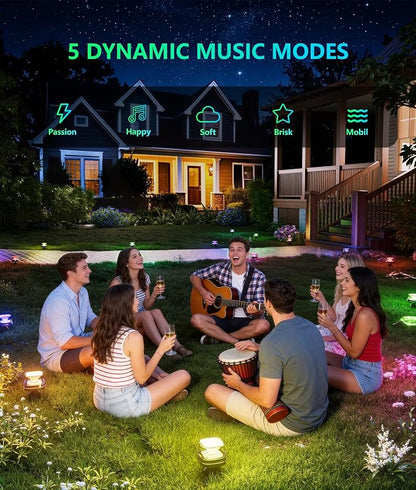 DeckTok Outdoor Ground Lights, 50ft Smart RGBCW LED Pathway Lights Work with Alexa, Google Assistant, 15 Pack IP67 Waterproof Landscape Lighting for Path Yard Lawn Patio Pool Fence and Party Decor