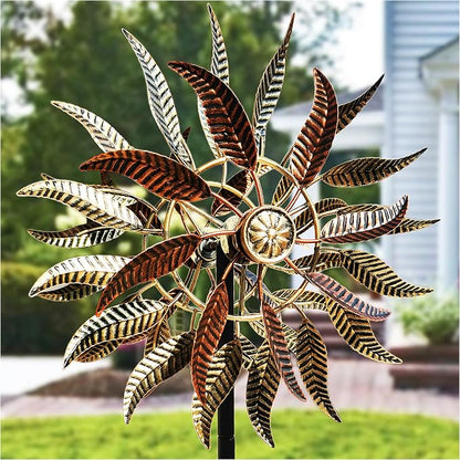Large Outdoor Metal Wind Spinner,Two-Way Wind Sculptures,360 Degrees Kinetic Wind Spinners Yard Art Decor for Patio, Lawn & Garden 63 * 13.4 Inches