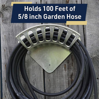 Hose Holder - Heavy Duty Aluminum Water Hose Hanger Wall Mount - Garden Hose Reel for 200ft 1/2" Hoses - Water Hose Holder - Hose Rack for Outside by Kings County Tools