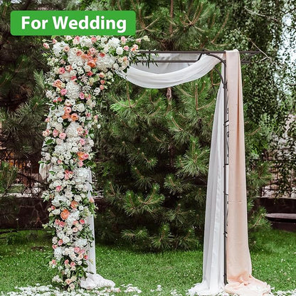 OUSHENG 87in Garden Arbor, Metal Arch Trellis for Climbing Plants Outdoor, Steel Archway for Wedding Ceremony Party Christmas Decoration Decor Pergola Backyard Lawn, Brown