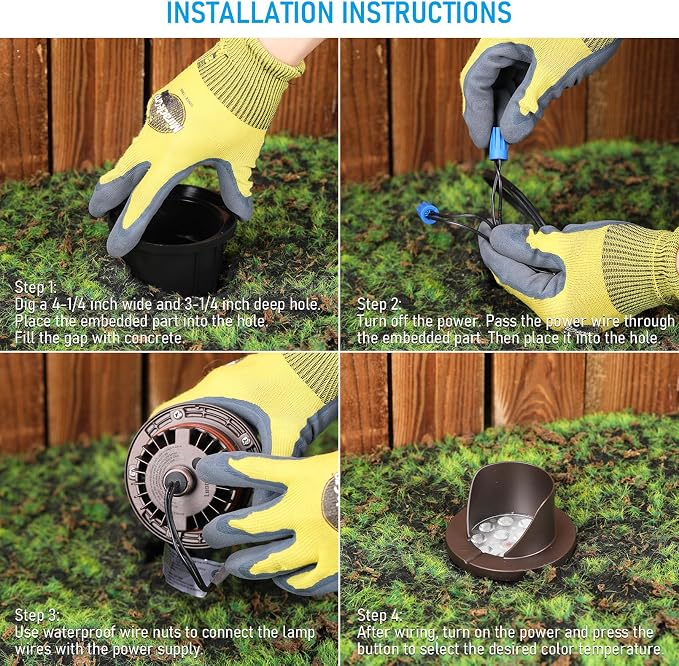 LEONLITE 6-Pack Dia.4 Inch 5CCT Well Lights Shielded Top Oil Rubbed Bronze | 1800K/2700K/3500K/4000K/5000K, 12-24V AC/DC, CRI90, Landscape LED In Ground Outdoor, Low Voltage Garden Landscaping, Aluminum