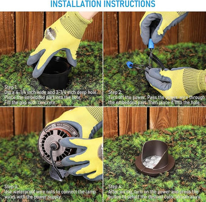 LEONLITE 6-Pack Dia.4 Inch 5CCT Well Lights Shielded Top Oil Rubbed Bronze | 1800K/2700K/3500K/4000K/5000K, 12-24V AC/DC, CRI90, Landscape LED In Ground Outdoor, Low Voltage Garden Landscaping, Aluminum