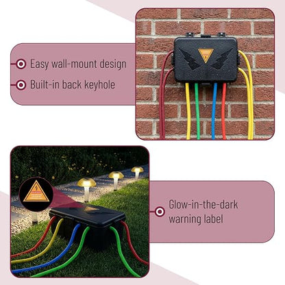 Bates- Large Outdoor Electrical Box, 12.5" x 8.5" x 5" Black | Waterproof Extension Cord Cover Weatherproof Protects Outlet Plug Socket Timer Power Strip Holiday Light Decoration