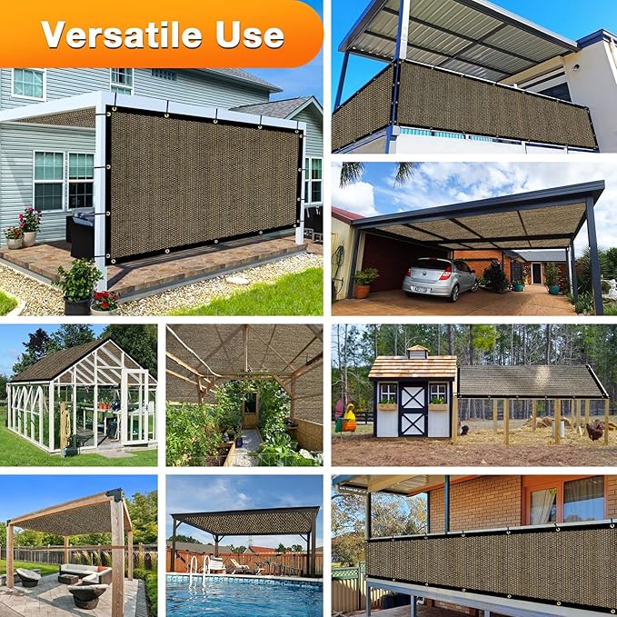 Artpuch Outdoor Pergola Shade Cover 14x19 FT Sun Shade Cloth with Grommets Mocha 90% UV Protection Canopy Patio Privacy Screen (Customized Available)