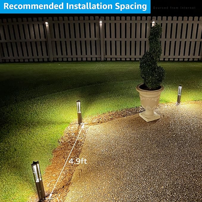 LEONLITE 10-Pack 3W LED Low Voltage Path Lights Aluminum 3000K Black | Landscape Pathway Lights, Outdoor Landscape Lighting for Driveway, Garden, 12-24V AC/DC, ETL, IP65 Waterproof, Warm White