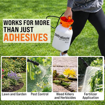 PetraTools LOCKSCAPE Mulch Glue Sprayer 1 Gal - Standard Kit (HD101) | Pump sprayer for mulch glue, rock glue, landscape adhesive, fertilizer, weed killer and lawn and garden chemicals