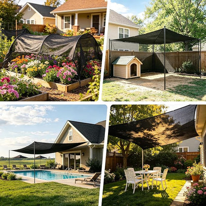 Shade Cloth, 20FT X 30FT 90% Black Outdoor Woven Sun Shade with Grommets, Durable Breathable Netting Shading Antifreezing for Patio, Garden, DIY Home, Plants Cover, Greenhouse, Dog Kennel