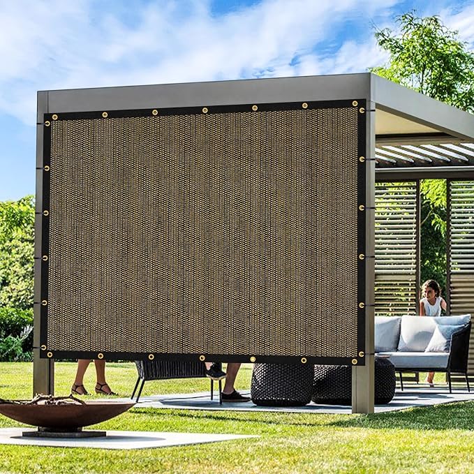 Artpuch Outdoor Pergola Shade Cover 14x19 FT Sun Shade Cloth with Grommets Mocha 90% UV Protection Canopy Patio Privacy Screen (Customized Available)