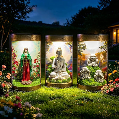 Virgin Mary Statue Solar Landscape Light,Color-Changing LED,Color-Changing LED Light, Waterproof,Outdoor Garden Decoration,Automatic Light-Sensing Design