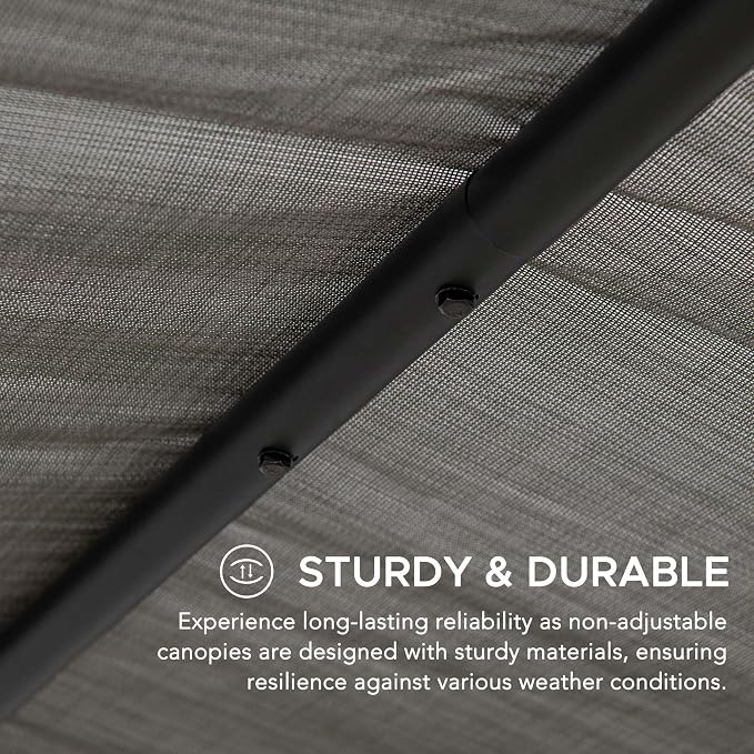 SUNJOY 10' x 10' Outdoor Pergola, Darkeford Metal Pergola with Black Sling Fabric Sun Shade Canopy for Outdoor Patio, Garden,Yard, Deck, Entertaining