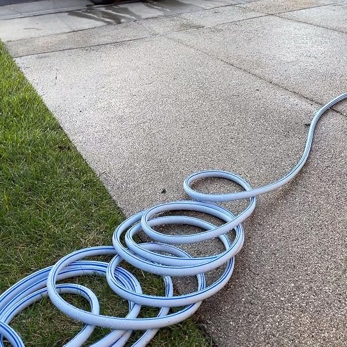 Atlantic 4 ft Female to Female Garden Hose, Blue 5/8" Leader Water Hose | Perfect for Hose Reels & Dehumidifiers – with Solid Brass Connectors