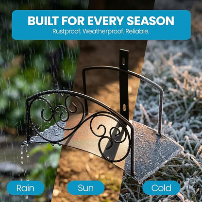 Gardenised Metal Wall-Mount Classic Swirl Hose Holder Heavy-Duty Outdoor Hanger and Water Hose Organizer with Sturdy Reel Hooks & Screws for Yard Lawn Garden Patio Landscaping and Home Use, Bronze