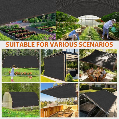 90% Shade Cloth, Chicken Coop Shade Cover, Sturdy Sunblock Mesh Tarp with Grommets for Patio Plants Greenhouse Kennel Porch Pergola Sun Protection Neting Cover, 6.5 x 10 FT