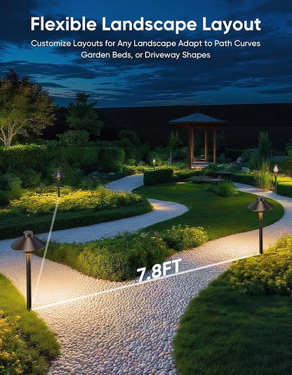 PARTPHONER Low Voltage Landscape Lighting 1-Pack, Aluminum 12V Pathway Light with G4 Bulb, Waterproof Oil Rubbed Bronze Color Wired Path Light with Connectors for Walkway Yard Garden