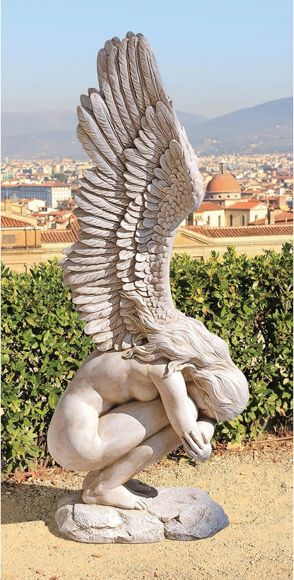 Design Toscano KY30700 Extended Grace Angel Garden Statue, 24 Inch, Antique Stone