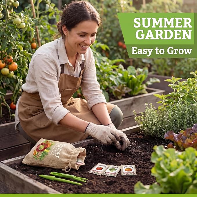 Vegetable/Herb Seeds Variety Pack - 30 Heirloom Seed Gift Kit - Made in USA