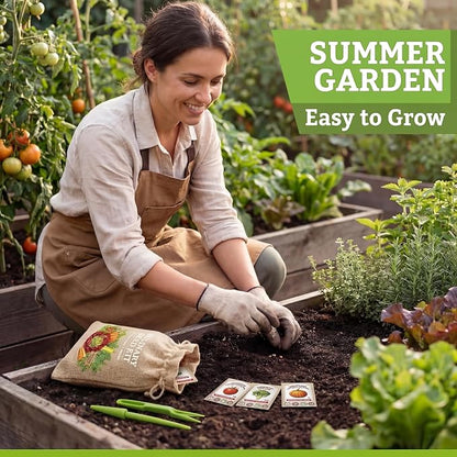 Vegetable/Herb Seeds Variety Pack - 30 Heirloom Seed Gift Kit - Made in USA
