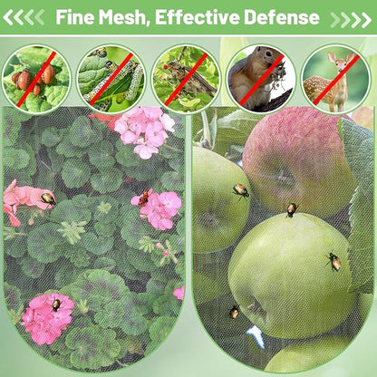 4x10ft Garden Netting - Ultra Fine Mesh Plant Covers to Keep Small Animals Pest Out, Bird Barrier for Protecting Vegetables Fruits Flowers Raised Beds (Without Support Pole)