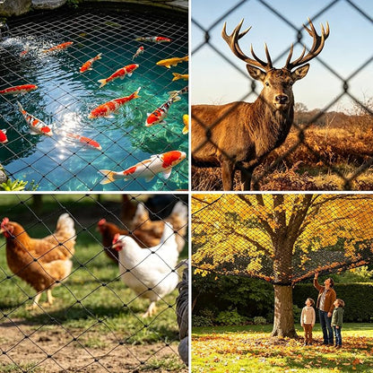 Jollybower Bird Netting 25'x50' Heavy Duty Nylon, 3/4" Square Mesh Poultry Chicken Coop Netting, Garden Netting for Fruit Trees Plants Against Hawks Wild Animals