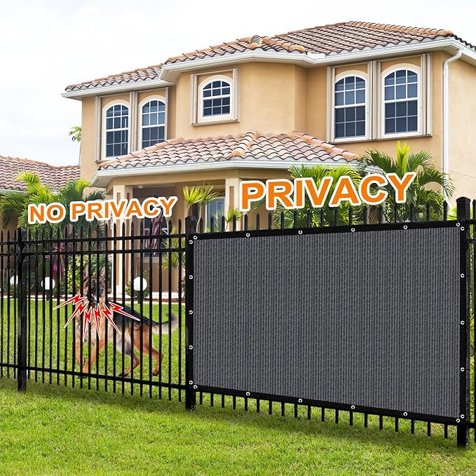 Artpuch 90% Sun Shade Cloth, 6 x 20 FT Pergola Shade Cover Canopy with Grommets, Sun Screen Fabric Tarp for Patio, Outdoor, Garden, Backyard, Dark Grey