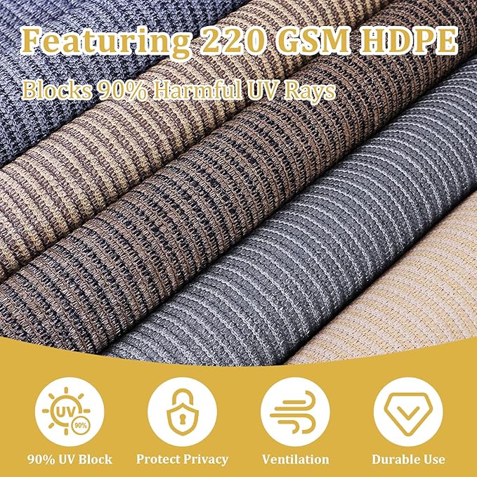 Shade&Beyond Outdoor Roller Shades with Splicing Design, 8' W x 8' H Cordless Patio Roll Up Blinds, Exterior Shade Cloth Roll for Porch, Gazebo, Pergola, Balcony, Coffee Brown