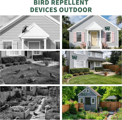 2026 Solar Ultrasonic Bird Repellent Devices Bird Deterrents for Outside IP65 Pigeon Repeller Outdoor Animal Repellent to Keep Woodpecker Pigeon Out of Balconies Patio Garden Farm