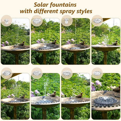 AISITIN 28 Inch Bird Bath with 3.5W Solar Fountain for Outside, Antique Copper Polyresin Pedestal Bird Baths for Outdoor Garden Courtyard Decor, Weather-Resistant Birdbaths with 20" Bowl & 8 Nozzles