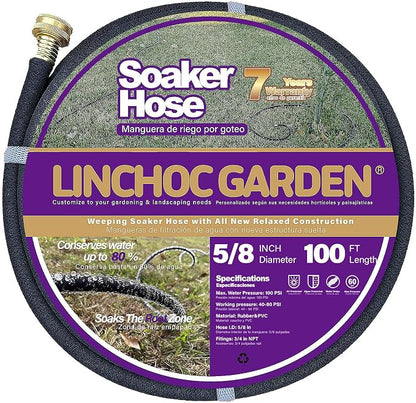 5/8 Inch 100FT Soaker Hose - High Flow Flexible Design for Expansive Landscapes | Durable & Eco-Sustainable Water Efficiency