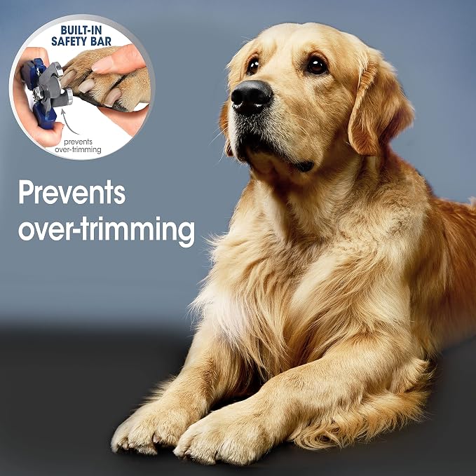 Four Paws Magic Coat Professional Series Grooming Brushes for Dogs & Cats l Trimmers, Nail Clippers, & Brushes Dog & Cat (Packaging May Vary) | Dog nail clipper, safety bar helps prevent over-trimming, easy-grip handles, .48" hole opening, for large dogs