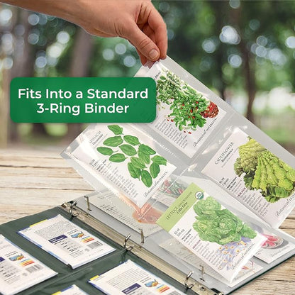 Samsill 4 Pocket Garden Seed Storage Sheet Protectors, 40 Pack, Fits Standard 3 Ring Binder, 4" x 5.75" Ultra Clear Pockets, Top Loading Seed Organizer Sleeves, 160 Pockets