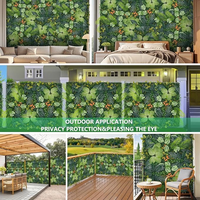 Grooy 40"x120"(33.33 SQFT) Artificial Grass Wall, Greenery Backdrop Wall with UV-Anti, Fake Grass Panels for Indoor Party Wedding and Outdoor Garden Decor