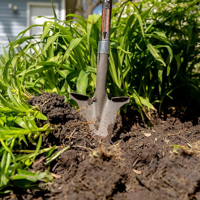 Root Slayer 23311 Perennial Garden Shovel, Fiberglass Shaft, Red