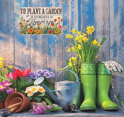 Bestylez Gardening Gifts Vintage Gardening Sign To Plant A Garden is To Believe Tomorrow Tin Sign for Home Garden Greenhouse Living Room Bedroom Outdoor Yard Backyard Decor 8X12 Inch (3366)