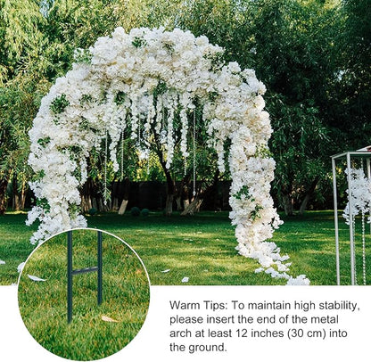 RUBFAC 7.8ft Metal Garden Arch Trellis for Climbing Plants Outdoor, Garden Arbors and Arches, Halloween Archway for Pumpkin Balloon Rose Vines Wedding Christmas Birthday Party Decorations, Army Green