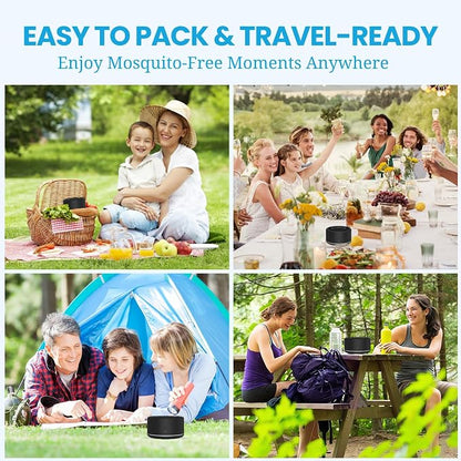 Virine Mosquito Repeller 2 Pack, Portable Mosquito Repellent Devices with 4 Refills, Fan-Powered Diffusion Mosquito Deterrent for Patio, Camping and Outdoor Use, USB-C Charging, Adapter Not Included