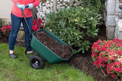 Garden Star 70019 Garden Barrow Dual-Wheel Residential Wheelbarrow Garden Cart