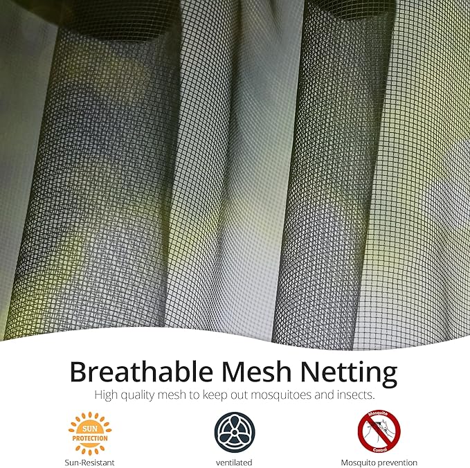 MASTERCANOPY Patio Gazebo Mosquito Netting Screen Walls (10x12, Forest Green)
