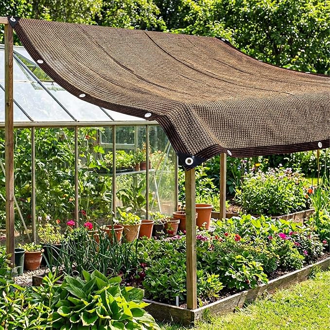 80% Shade Cloth, Durable Mesh Tarp with Grommets, Garden Sunblock Shade Cloth Shading Antifreezing for Plants Cover, Greenhouse, Barns Kennel, Patio, Tomatoes
