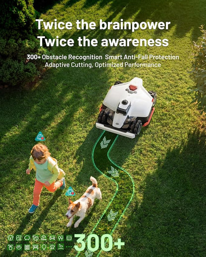 Mammotion LUBA 3 AWD 3000H Robot Lawn Mower with Garage (Ship Separately) | 360° LiDAR+NetRTK+AI Vision, Wire Free for 0.75 Acre, AWD for 80% Slopes, 30 Multi-Zone Management, Cutting Height 2.2"-4.0"