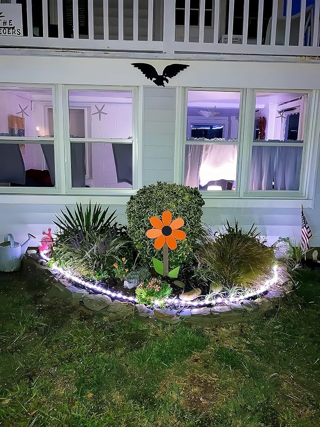 Lighting EVER 33ft 240 LED Outdoor Rope Lights Cool White 6000K, 24 V Connectable, Waterproof Clear Tube String Lights for Deck Railing, Patio Ground, Garden, Yard Lawn, Flower Bed Landscape, Camping