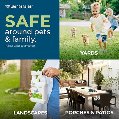 Wondercide - Mosquito Yard Spray Refill Starter Kit - Insect Killer and Repellent - Powered by Natural Essential Oils - Lawn Treatment for Pest Control - 32 oz Ready to Use and 16 oz Concentrate