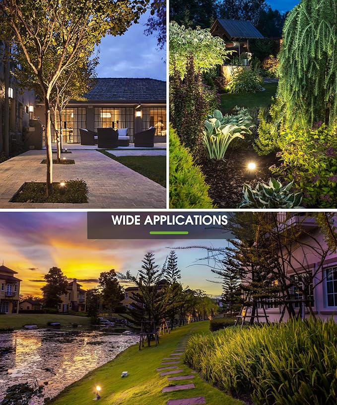 L LOHAS LED 5W Dusk to Dawn Outdoor Lighting, Auto On/Off 3000K Landscape Outdoor Spotlight, IP66 Waterproof Plug in Spot Lights for Yard, Garden, House, Pathway, Plant, UL Listed (6 Pack)